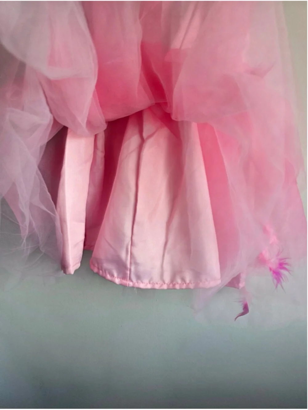 Pottery Barn Kids Pink Feather Tulle Dress Girls Size 4-6 Princess Party Dress